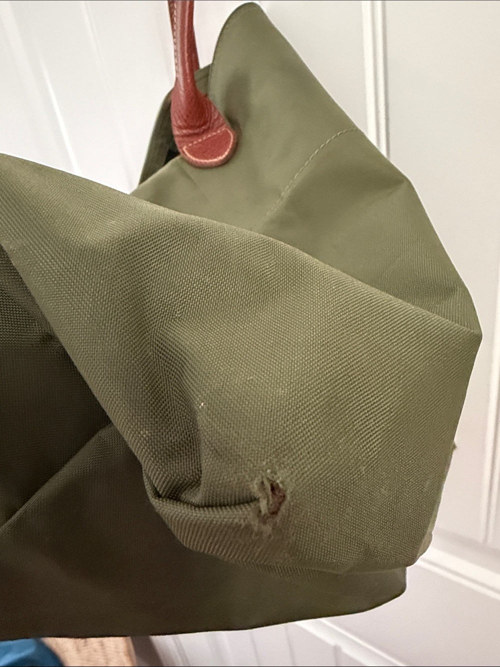 Longchamp Le Pliage Tote with Brown Leather Trim - Picture 6 of 6